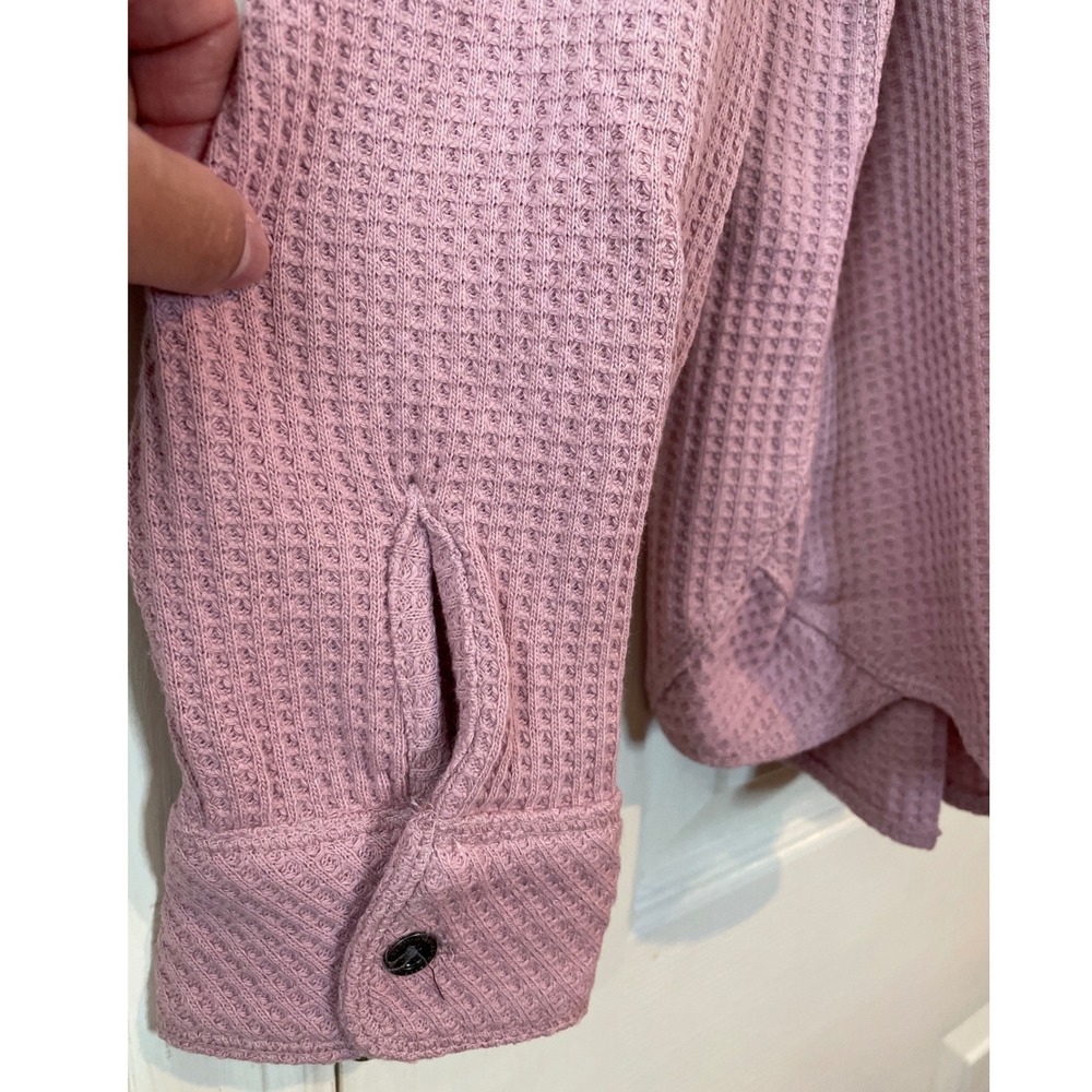 Buffalo Waffle Button Up Womens Small Midday Rose NEW Long Sleeve Knit Shirt - Picture 3 of 12